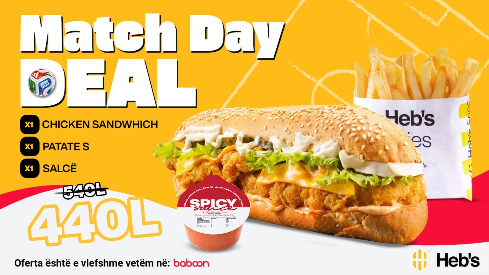 MATCH DAY DEAL (OFERTA VLEN VETËM NË BABOON) - Heb's Bllok
