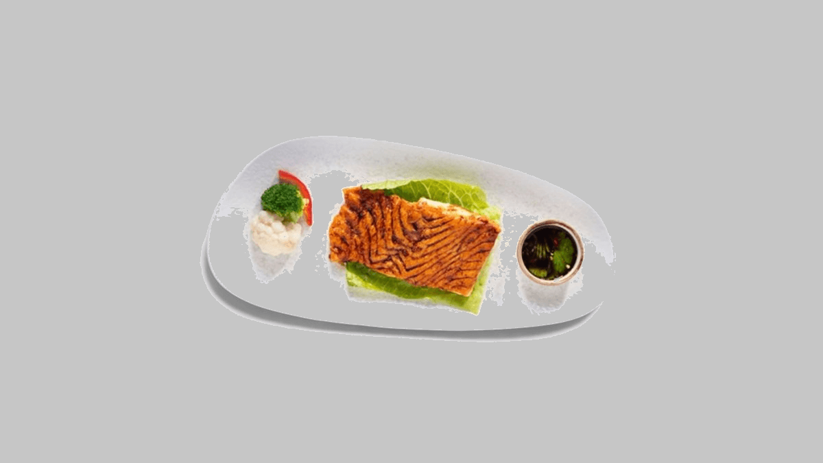 Salmon Në Skarë Me Salcë Teriyaki 🌶️ - Menu Item